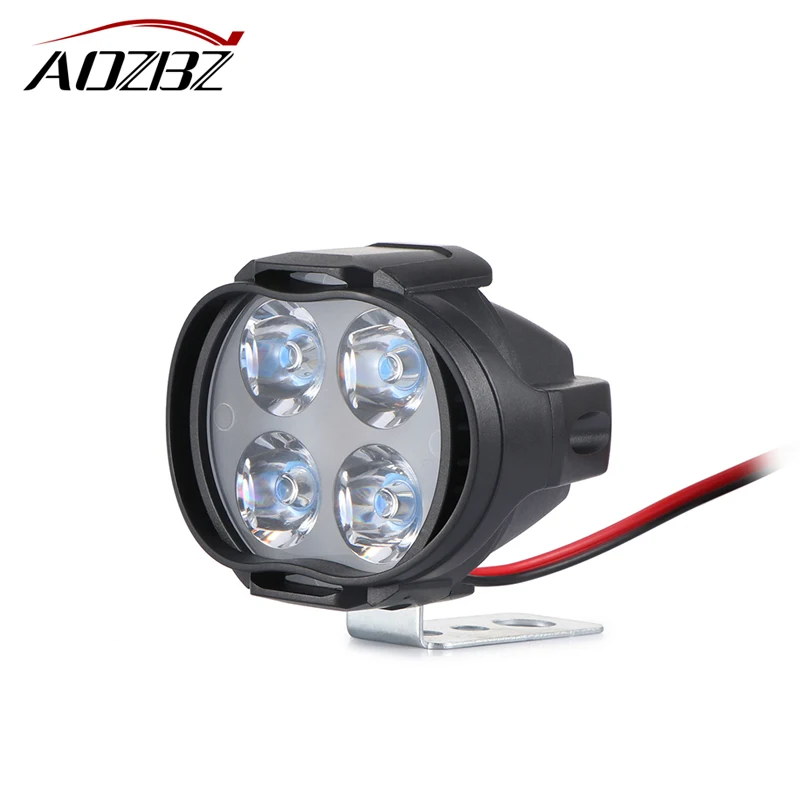 7000K 800LM 4 LED Motorcycle Headlight Lamp White Scooters Fog