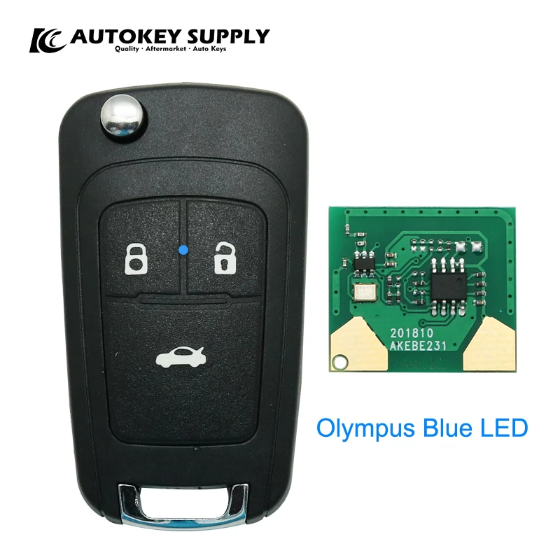 

Car-styling Flip key Modified For Chevrolet+Olympus blue LED frequency 433 for car key AKBPCP103
