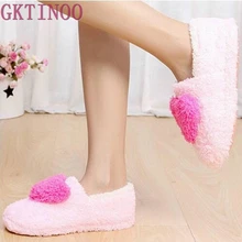 Retail Lovely Ladies Home Floor Soft Women indoor Slippers Outsole Cotton Padded Shoes Female Cashmere Warm