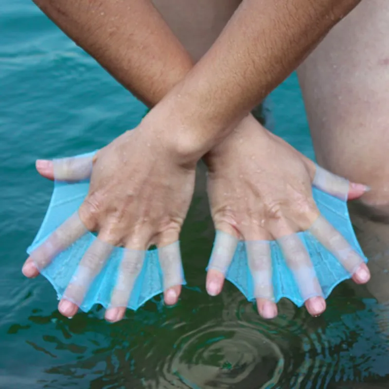 1 шт. силиконовые плавники для плавания, ручные веб-ласты, тренировочные перчатки для дайвинга, перепончатые перчатки для женщин, мужчин, детей, плавательный инструмент
