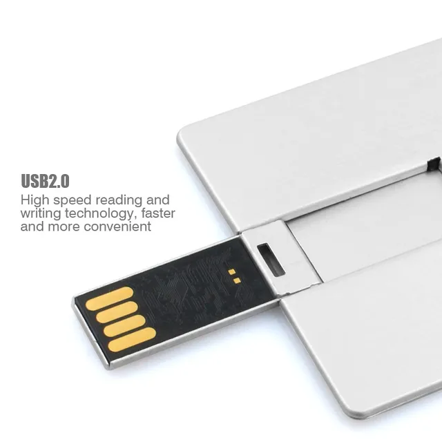 Promotional Flash Drive Silver Metal Portable Pocket Credit Card U Promotional Flash Drive Silver Metal Portable Pocket Credit Card U Disk External Storage Usb