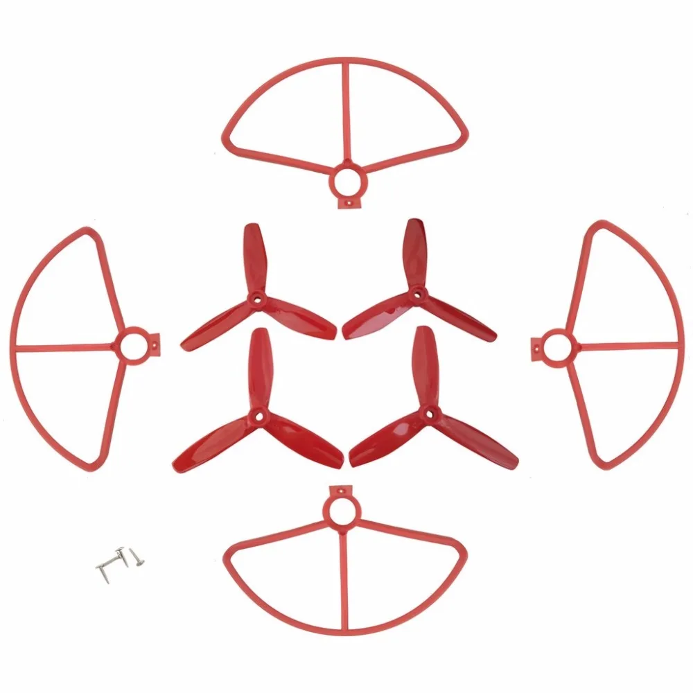 

4pcs three-bladed paddle + protective cover for MJX B5W F20 BUgs 5W four-axis aircraft drone protection cover paddle spare