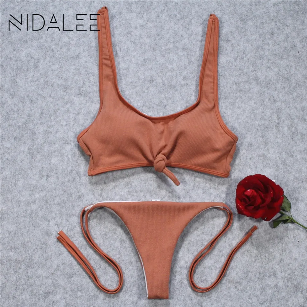 

NIDALEE 2018 Designer Bikini Swimwear Women Bathing Suits Sexy Solid Swimsuit Bandage Beachwear Womens Swimwear Swim Suits