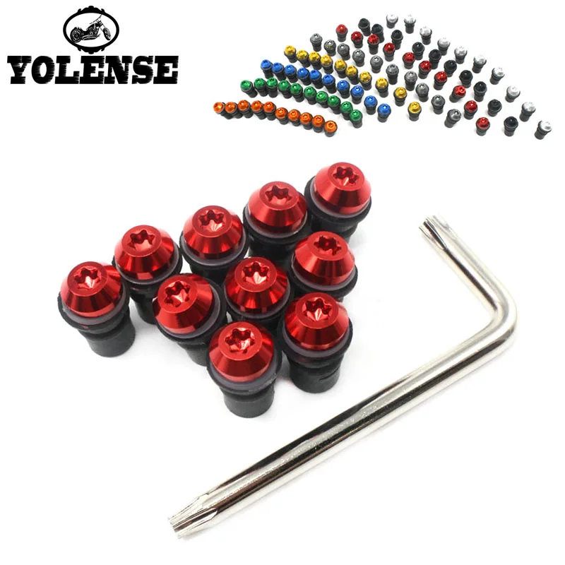 

10PCS 5MM Universal Motorcycle Bolts Screws Kit Windscreen Windshield Cafe Racer Motocross For Honda CB400 VTEC CBR600 F4 F4I