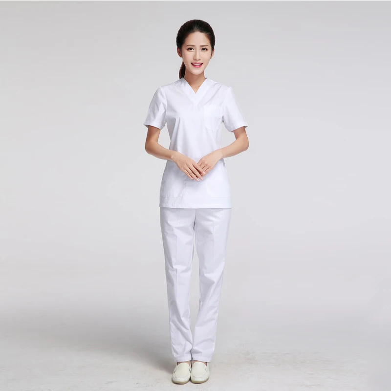 Новая Больничная белая тонкая медицинская одежда хирургические скрабы медицинская форма Женская лабораторная одежда Стоматологический Хирургический костюм наборы