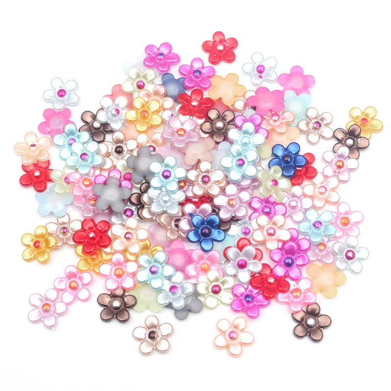 LF 200Pcs Petal 11.5mm Pearl Decoration Craft Flatback Cabochon