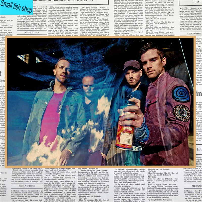 Coldplay украшения для домашнего интерьера крафт-кислотная рок-музыка плакат рисунок core наклейки на стену - Цвет: Белый