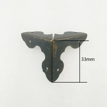 

Luggage Case Box Corner Brackets Decorative Corner For Furniture Decoration Triangular Cover,Bronze Tone, 33mm,4Pcs