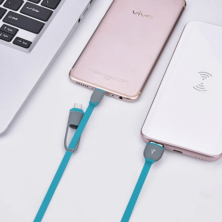 OATSBASF 2 в 1 порт типа C+ Micro USB кабель Android для samsung Xiaomi huawei Выдвижной зарядное устройство USB порт передачи данных 1 м