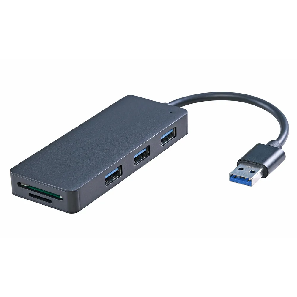 Высокоскоростной концентратор USB usb хаб CARPRIE с SD/TF кард ридером Черный алюминиевый