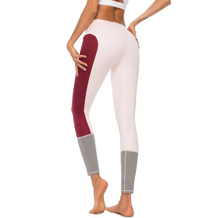 

Patchwork Mix Color Quick Dry Elastic Sexy Hip Workout Push Up Jogger Fitness Leggings Sports Wear For Women Gym Streetwear