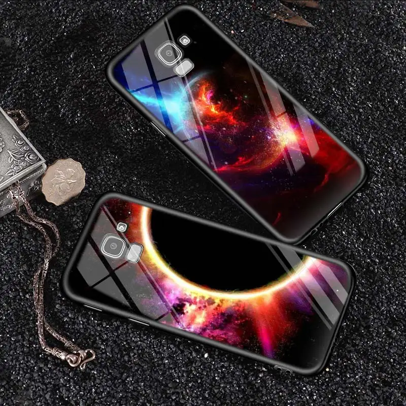 Черный силиконовый чехол Space Love Moon для Samsung Galaxy j8 j7 j6 j5 j4 j3 Plus Prime 2018 2017 2016
