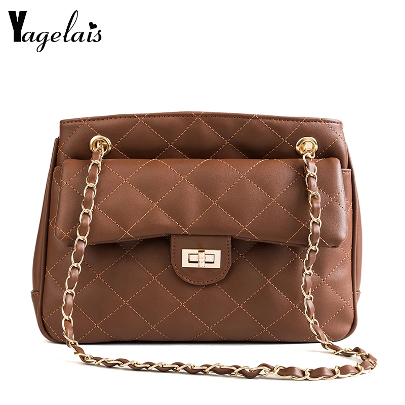 

Fashion PU Leather Bags for Women Diamond Lattice Shoulder Bag Chain Crossbody Messenger Clutch Purse bolsa feminina Handbag