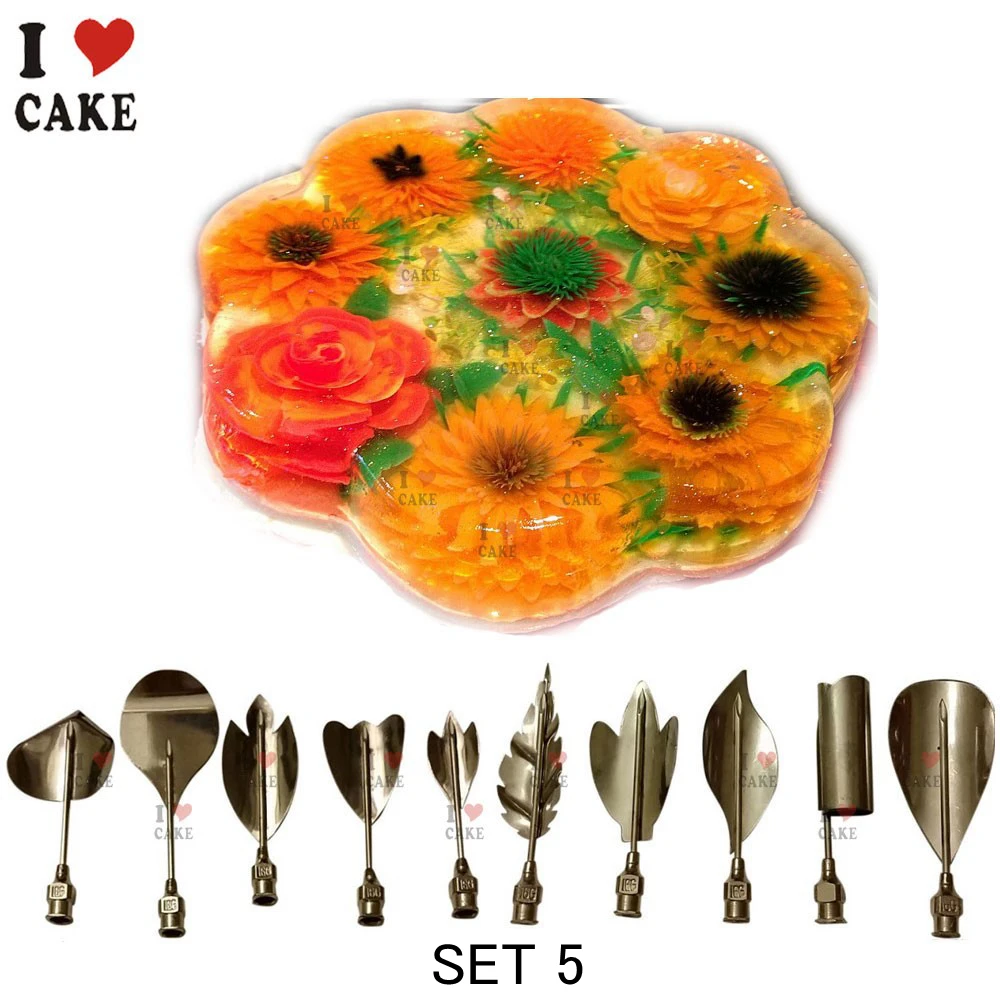 

10pcs per Set Stainless Steel 3D Jelly Flower Art Tools 3D Gelatin Art Tools gelatina attrezzi della decorazione della torta