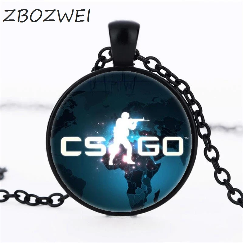 

3/Color Games CS GO Glass Chain Necklace For Men CSGO Anime Neckless Male Collier Homme Statement Pendants Jewelry Best Gift