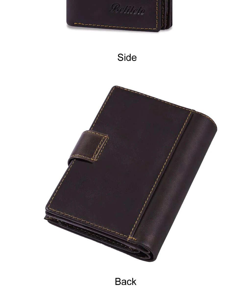 Betiteto carteira masculina de couro legítimo, bolsa