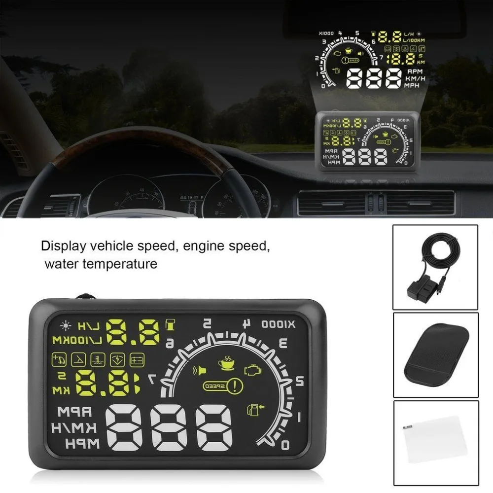 Hud Дисплей 5 дюймов Автомобильный дисплей OBD Датчик Автомобильная электроника Obd2