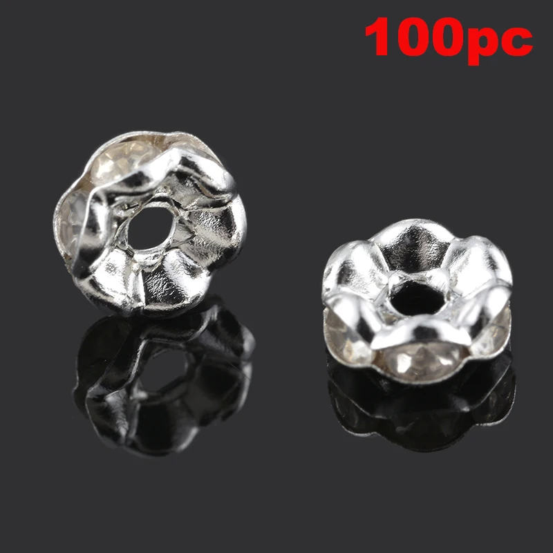 Горячее предложение 100 шт посеребренных бусин Rondelle медный бисер 6 мм для