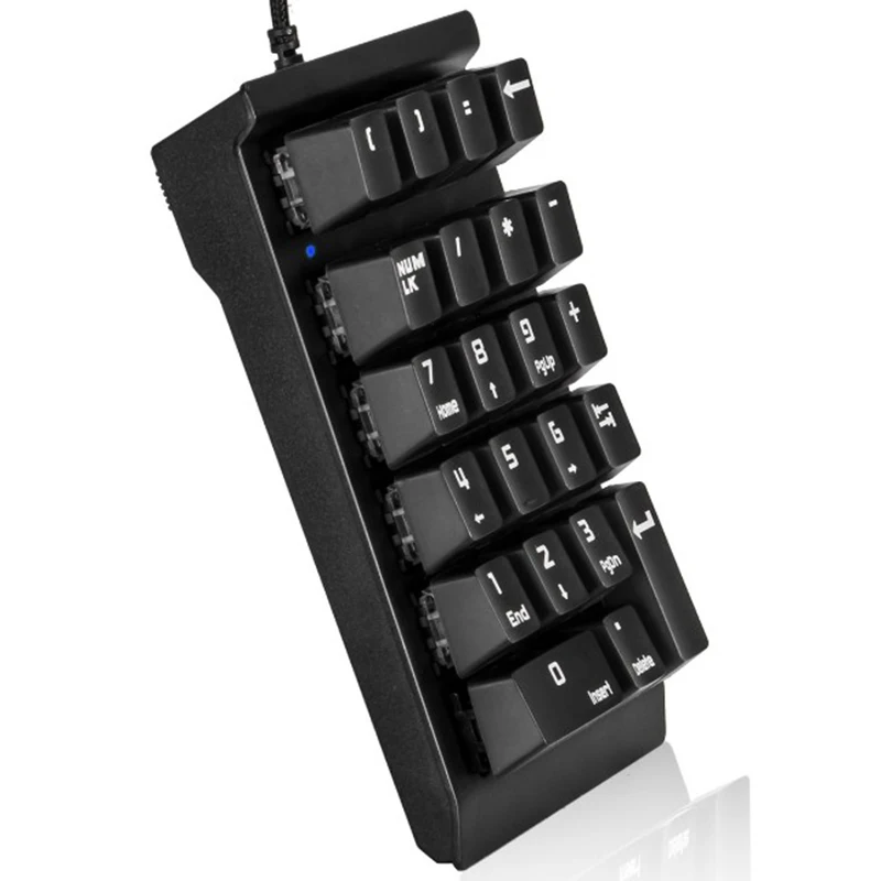 Механическая цифровая клавиатура Numpad с 21 клавишей проводная подсветкой для