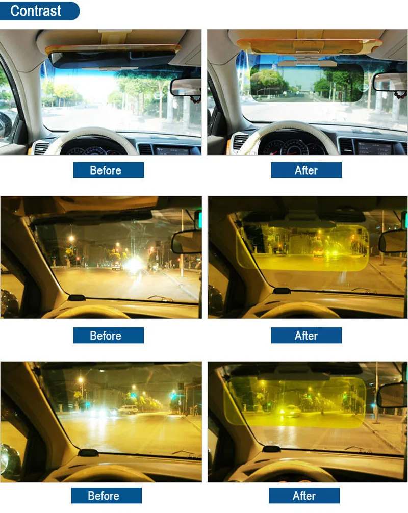 Автомобильный солнцезащитный козырек 2в1 антибликовые драйвер Goggle День ночного видения УФ-блок зеркало прозрачный вид очки Авто глаз солнцезащитный навес