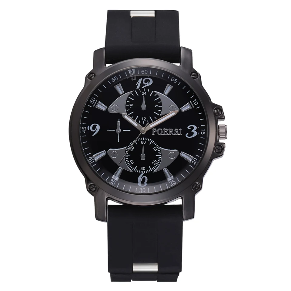 

Men Silicone Watch Top Brand Luxury Black Band Fashion Sport Creative Quartz Watches Man Business Casual Dress Clock Mens Watch