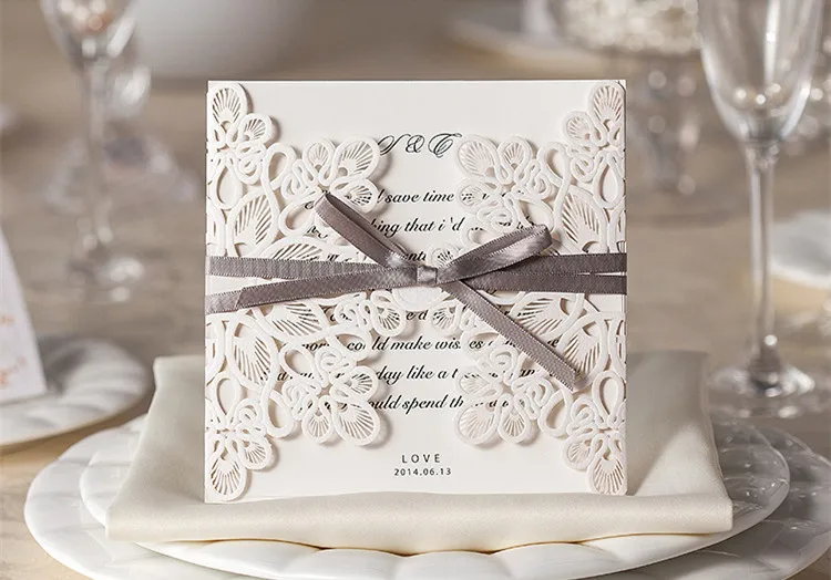

Creative new hollow invitation personalized custom invitation card 50 pcs