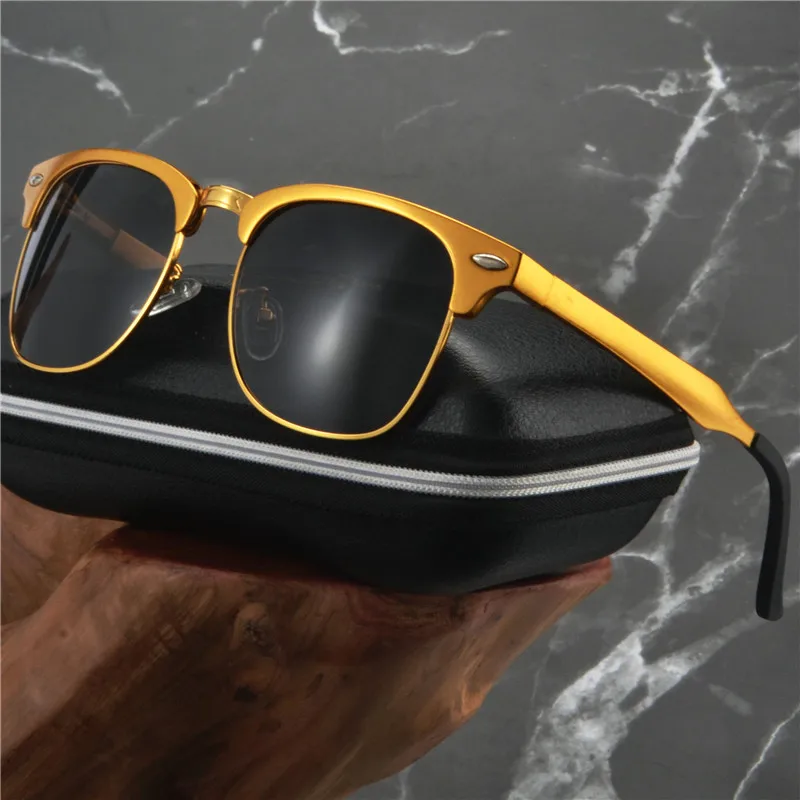 Fashion Men Polarized Square Sunglasses Pilot Brand Design Sunglasses goggle Eyewear Aluminum Magnesium Driving Sun Glasses NX