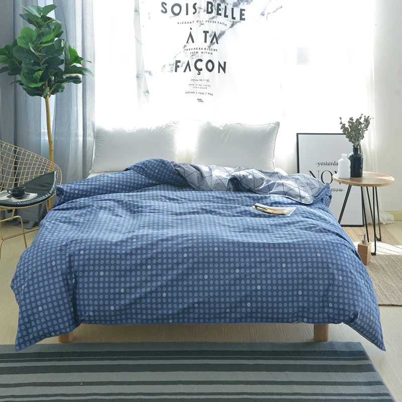 

Modern Style Blue Circle Pattern Bedding Full Queen King Size Duvet Cover Fiber Reactive Prints Quilt Cover Only Quilt Cover