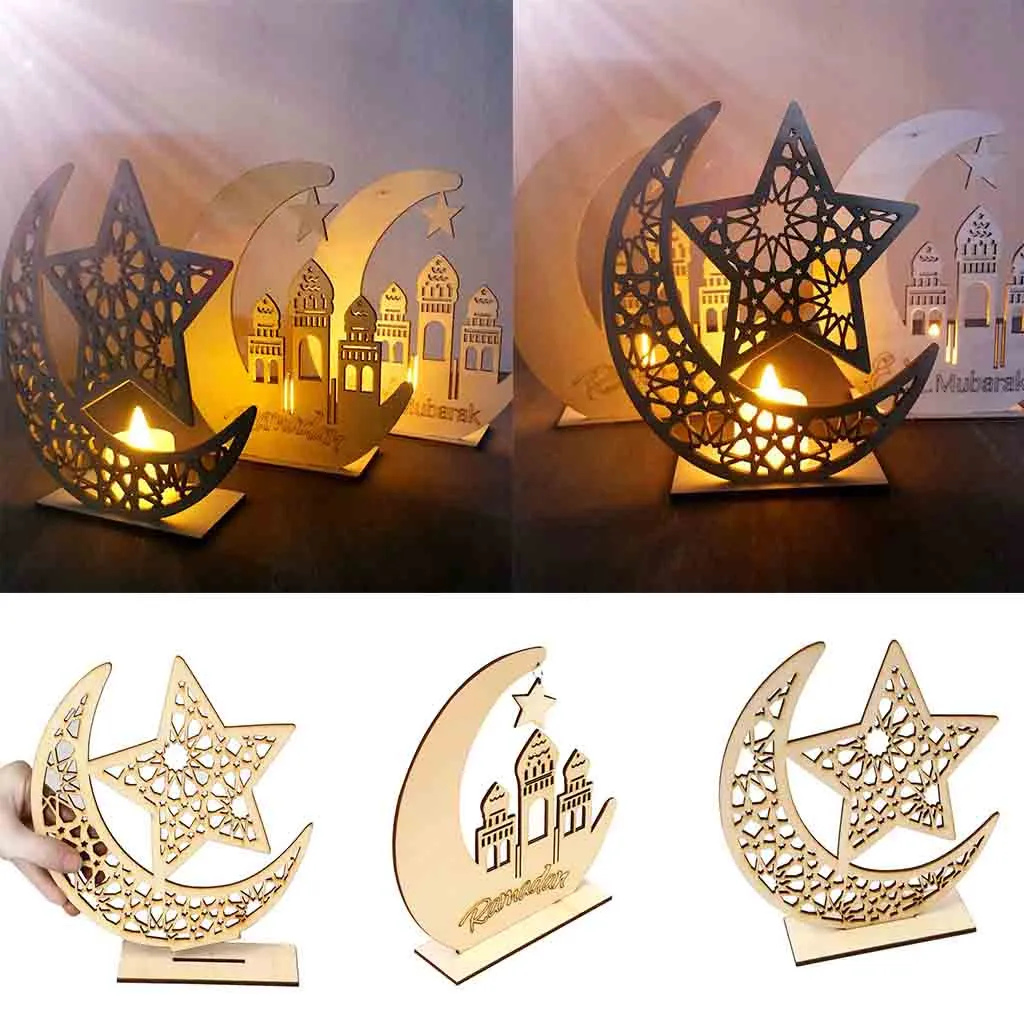 

2019 Hot New Products Eid Mubarak Ramadan Wooden Plaque Ornament Muslim Islam Hanging Pendant Decor Accessories home