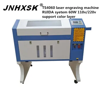 

JNHXSK TS4060 60W CNC laser cutter engraving machine Sealed CO2 glass Tube RUIDA system Support offline work honeycomb