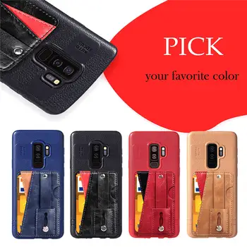 

Luxury Card Slots Phone Case For Samsung Galaxy S9 S8 S7 S9 S8 Plus Picture Holder Stand Soft TPU Shockproof Drawstaing Case