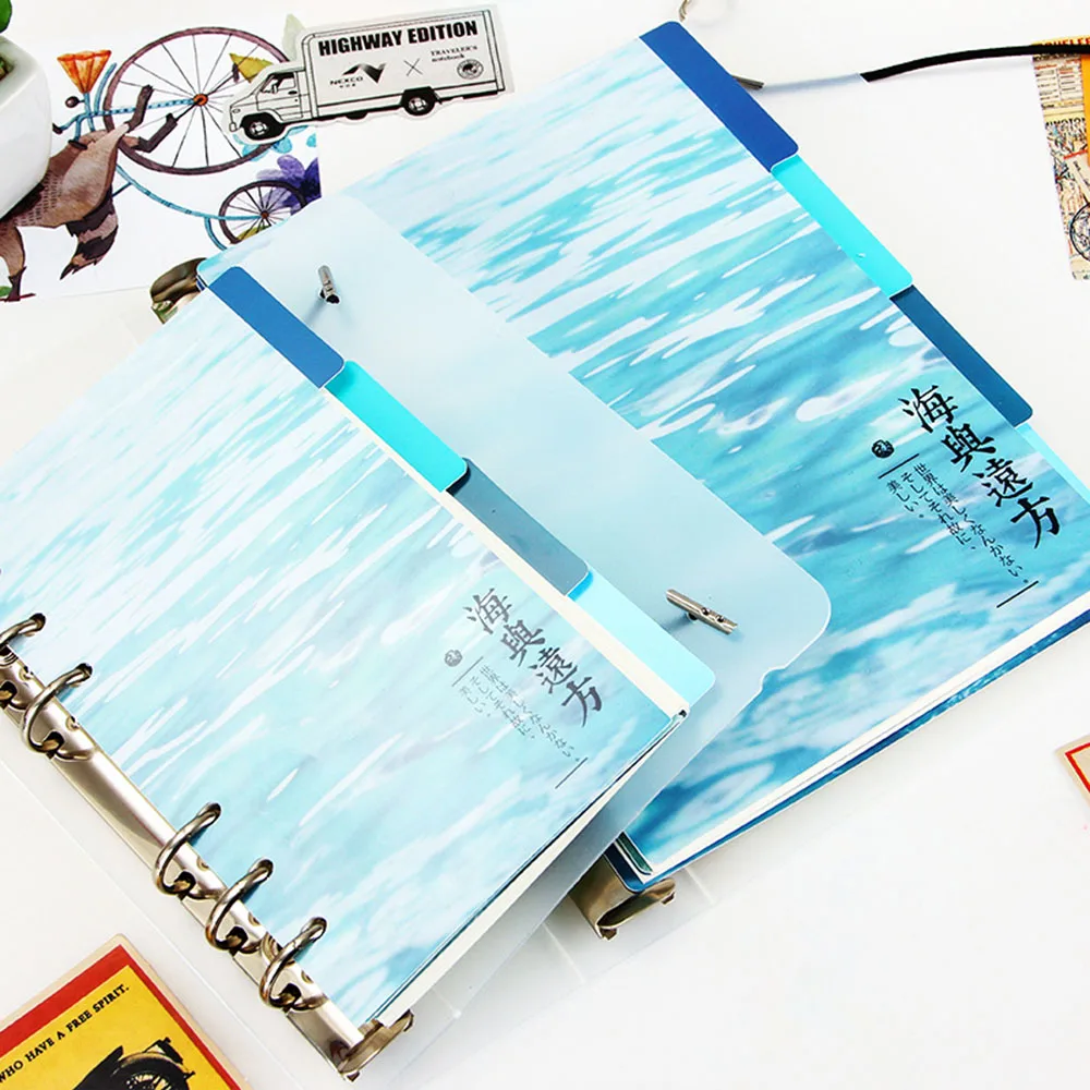 

A5 A6 6 Holes whale Colored Notebook Loose Leaf Paper Separator Pages Notebook Paper Inside Pages
