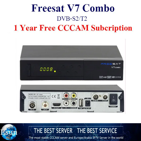 

1 year Europe cccam Cline With Freesat V7 Combo Satellite Receiver DVB S2 /T2 Support PowerVu Biss Key CCcam Newcam Youtube