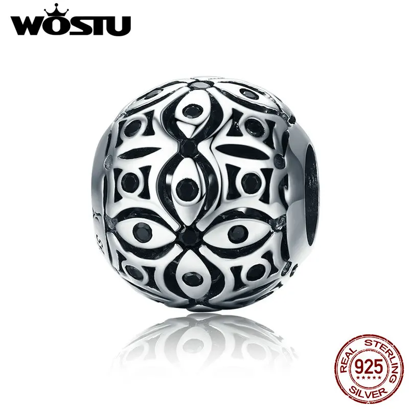 

WOSTU Real 925 Sterling Silver Lucky Clover Beads Fit Original Charm Bracelet Fashion Silver DIY Jewelry Gift CQC615