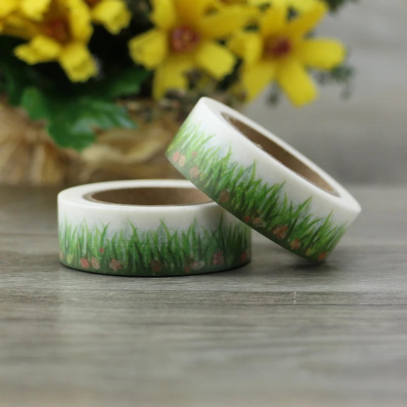 NEW Spring Grass washi tape DIY decorative scrapbooking tools planner