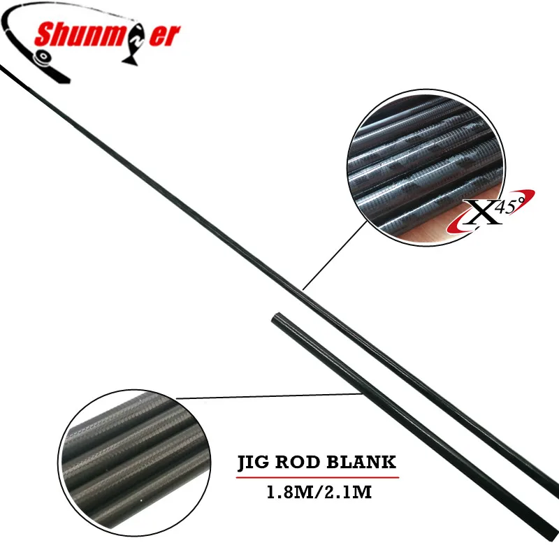 

SHUNMIER 2set 1.8M 2.1M 2Sections 24T Jig Carbon Fishing Rod Blank DIY Boat Rod Pole Repair Olta Carbon Fiber Rod Pesca