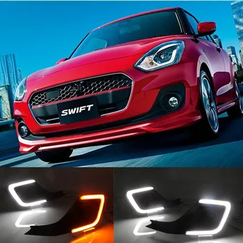 

Car Flashing led drl daytime running light 2PCS for suzuki swift 2017 - 2019 with fog lamp hole cover function turn signal DRL
