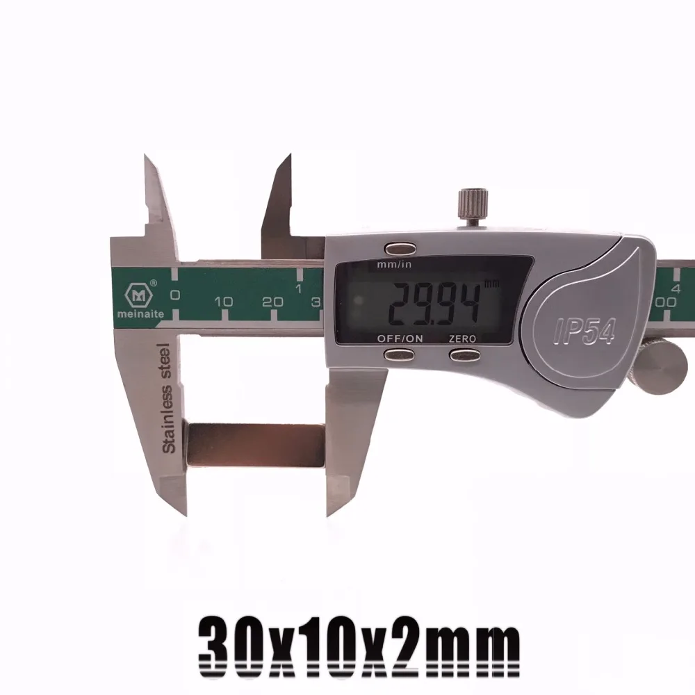 10 шт. 30*10*2 сильный блок кубовидные неодимовые магниты 30x10x2 редкоземельный нео магнит N35 30 мм x 10 мм x 2 мм
