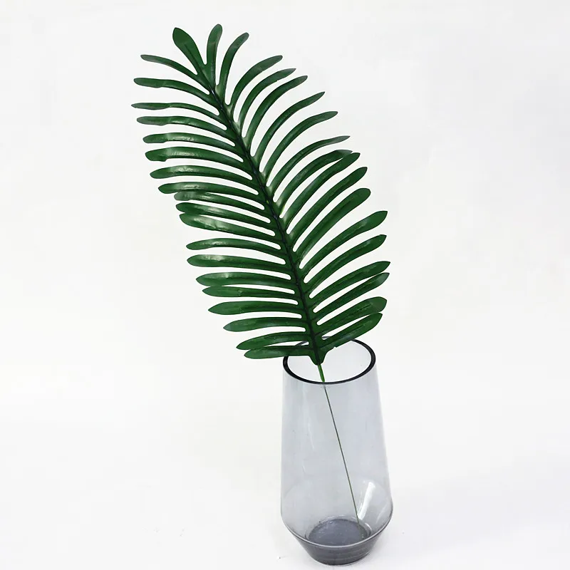  Flone Artificial Tropical Palm Leaves Simulation Green Single Plastic Leaves Fake Leaf Wedding Home Party DIY Decor Plant  (10)