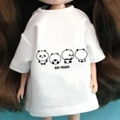 1 шт., коллекция 1/6 года, Одежда для куклы Pullip толстовка с героями мультфильмов для ob24 Azone Licca for Blyth, футболка 30 см, 1/6, аксессуары для куклы для Барби