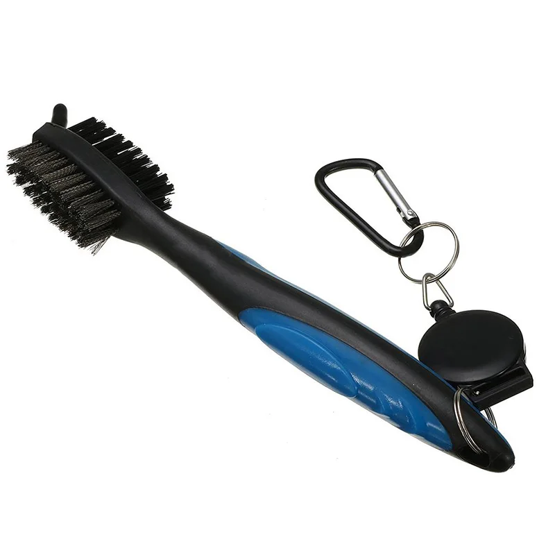 

Durable 2Sided Golf Club Cleaning Nylon Brush&Groove Cleaner W/ Retractable Reel