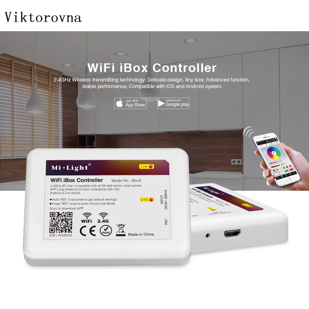 

Milight Led WiFi box RGB controller DC12V mini wifi wireless LED Controller APP iOS Android Remote Controller for milight bulb