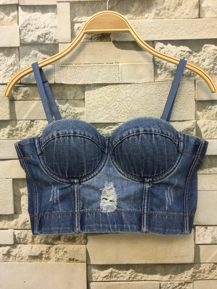 

Women New Short Runaway Sexy Camis Tops Summer Denim Cotton Short Party Crop Top Camis Fall Vest Jeans Camis Clubwear