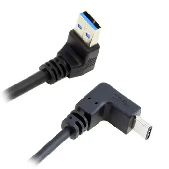 

10pcs/lot CY USB 3.1 USB-C Up & Down Angled to 90D Down Angled A Male Data Cable for Laptop