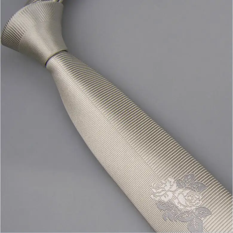 Lammulin 8 видов стилей Для мужчин костюм Галстуки цветы в одиночку полосатый галстук симметрии шелковой микрофибры жаккард тощий галстук 6 см corbatas - Цвет: Ivory