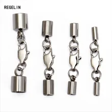 REGELIN 5 шт./лот наконечники из нержавеющей стали Омары застежки прыгающие кольца Разъемы подходят круглые браслеты кожаный шнур DIY браслет