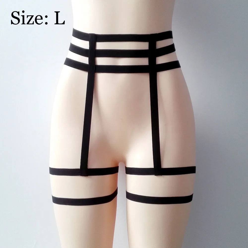 1 шт., модный сексуальный пояс для подвязок для женщин, женский эластичный пояс для подвязок, ремень для ног, полый ремень для подвязок, сексуальное нижнее белье, пояс для тела - Color: L