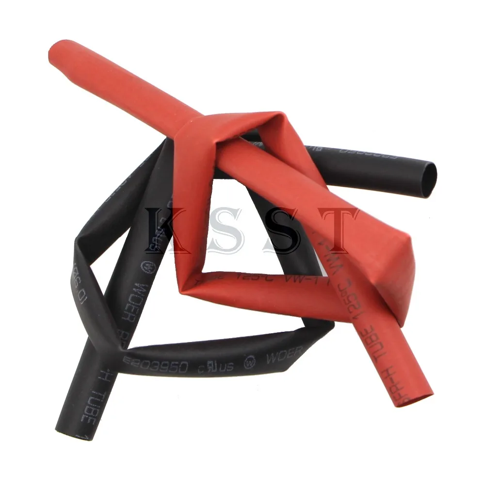 

2m red + 2m black 5.0mm Silicone Wire Heat Shrink Tubing Heat Tube Kit Plastic Box Shrinkable Tubing