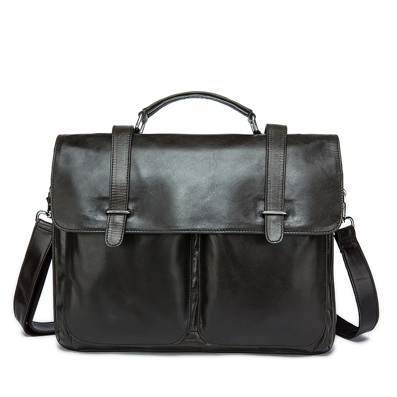 

Genuine Leather men bag factory direct processing custom cross-section Messenger bag large capacity laptop Handbags