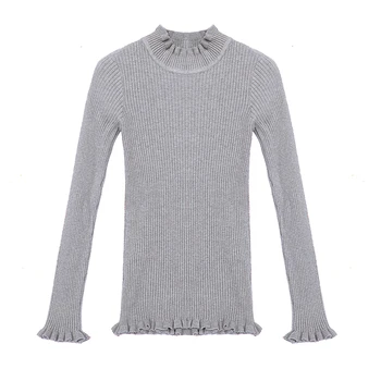 

2017 autumn winter sweater women knitwear pullover sweaters solid half A turtleneck knit design fashion casual basic clothes
